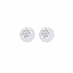 Elli by Julie & Grace Boucles d'oreilles pour femmes Boucles d'oreilles élégantes en argent sterling 925 avec boule de cristal Blanc