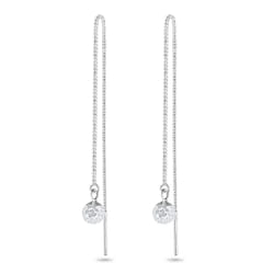 Elli by Julie & Grace Boucles d'Oreilles Rond Base Boucles d'oreilles Femme - (925/1000) Argent Cristal Blanc