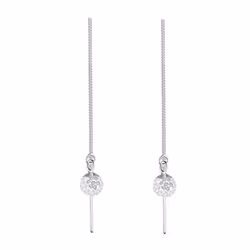 Elli by Julie & Grace Boucles d'Oreilles Rond Base Boucles d'oreilles Femme - (925/1000) Argent Cristal Blanc