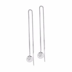 Elli by Julie & Grace Boucles d'Oreilles Rond Base Boucles d'oreilles Femme - (925/1000) Argent Cristal Blanc