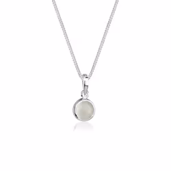 Elli by Julie & Grace Collier pendentif pierre de lune en argent sterling 925 pour femmes élégantes, Collier matinée, Chaîne ...