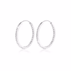 Elli by Julie & Grace Boucles d'Oreilles Creole Boucles d'oreilles Femme - (925/1000) Argent Cristal, Femelle, Argent sterlin ...