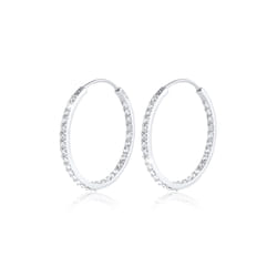 Elli by Julie & Grace Boucles d'Oreilles Creole Boucles d'oreilles Femme - (925/1000) Argent Cristal