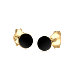 Elli by Julie & Grace Boucles d'Oreilles Cercle Rond Boucles d'oreilles Femme Or Argent (925/1000) Noir