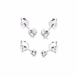 Elli by Julie & Grace Boucles d'Oreilles Solitaire Ensemble Cristaux en Argent 925 Blanc, Femelle, Argent sterling, Argent