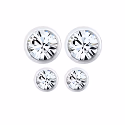 Elli by Julie & Grace Boucles d'Oreilles Solitaire Ensemble Cristaux en Argent 925 Blanc