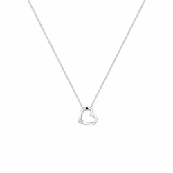 Elli by Julie & Grace Collier Femme Coeur Cristal en Argent 925 Blanc