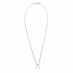 Elli by Julie & Grace Collier Femme Coeur Cristal en Argent 925 Blanc