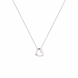 Elli by Julie & Grace Collier Femme Coeur Cristal en Argent 925 Rose