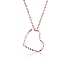 Elli by Julie & Grace Collier Femme Coeur Amour Pendentif - (925/1000) Argent Or rose