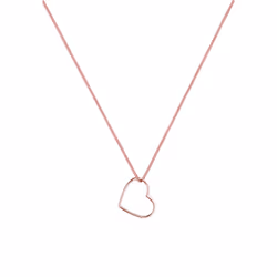 Elli by Julie & Grace Collier Femme Coeur Amour Pendentif - (925/1000) Argent Or rose