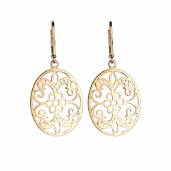 Elli by Julie & Grace Boucles d'Oreilles Femme Ornement Florales - Argent (925/1000) Or