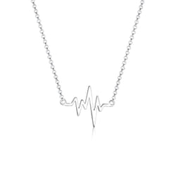 Elli by Julie & Grace Collier Femme Amour Pulsation de Coeur en Argent Sterling (925/1000) 45 cm
