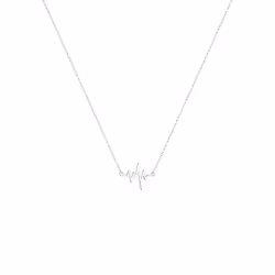 Elli by Julie & Grace Collier Femme Amour Pulsation de Coeur en Argent Sterling (925/1000) 45 cm