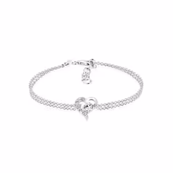 Elli by Julie & Grace Bracelet Coeur Amour avec des Cristaux Bracelet Femme - (925/1000) Argent, Bracelet à mailles, Chaîne à ...