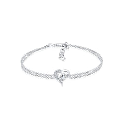 Elli by Julie & Grace Bracelet Coeur Amour avec des Cristaux Bracelet Femme - (925/1000) Argent