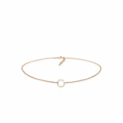 Elli by Julie & Grace Collier Femme Choker Circle Trend Geo Argent Or, Collier ras du cou, Chaîne à maillons ronds, Femelle, ...