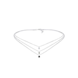 Elli by Julie & Grace Collier Femme Couvre Chef avec Cristaux en Argent Sterling 925
