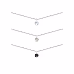 Elli by Julie & Grace Collier Femme Couvre Chef avec Cristaux en Argent Sterling 925
