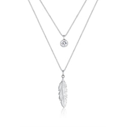 Elli by Julie & Grace Collier Femme Plume Boho Festival avec Cristal en Argent Sterling