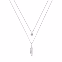 Elli by Julie & Grace Collier Femme Plume Boho Festival avec Cristal en Argent Sterling