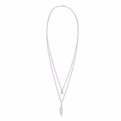 Elli by Julie & Grace Collier Femme Plume Boho Festival avec Cristal en Argent Sterling