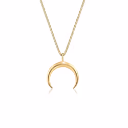 Elli by Julie & Grace Collier Femme Demi Lune en Argent Sterling 925 Or, Collier matinée, Chaîne à maillons câblés, Femelle,  ...