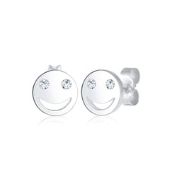 Elli by Julie & Grace Boucles d'Oreilles Emoji Sourire Boucles d'Oreilles Femme - Argent (925/1000)