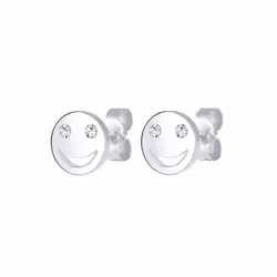 Elli by Julie & Grace Boucles d'Oreilles Emoji Sourire Boucles d'Oreilles Femme - Argent (925/1000)