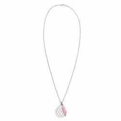 Elli by Julie & Grace Collier Femme Pendentif Plume Fleur Bicolore - (925/1000) Argent 45 cm