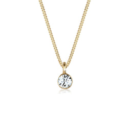 Elli by Julie & Grace Collier Femme Solitaire Cristal de Argent Or