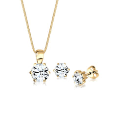 Elli by Julie & Grace Ensemble de Bijoux Cristaux Argent 925 Or