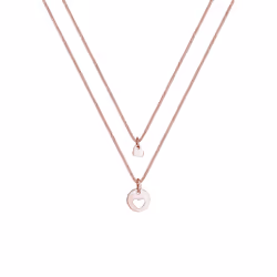 Elli by Julie & Grace Collier Femme Coeur Mère Enfant Amour en Argent Or Rose
