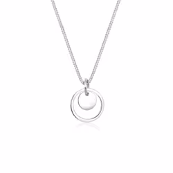 Elli by Julie & Grace Collier Femme Pendentif Paillette Cercle Simple - (925/1000) Argent, Collier matinée, Chaîne à maillons ...