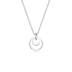 Elli by Julie & Grace Collier Femme Pendentif Paillette Cercle Simple - (925/1000) Argent