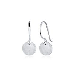 Elli by Julie & Grace Boucles d'Oreilles Cercle Geo Rond Tendance Minimale Mat Boucles d'Oreilles Femme - (925/1000) Argent