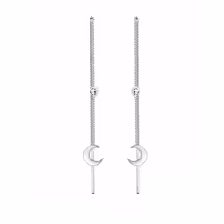 Elli by Julie & Grace Boucles d'Oreilles Solitaire Demi-Lune Astro Base Cristal 925 Argent