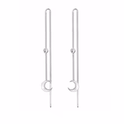 Elli by Julie & Grace Boucles d'Oreilles Solitaire Demi-Lune Astro Base Cristal 925 Argent