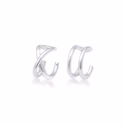 Elli by Julie & Grace Boucles d'Oreilles Ear Cuff Geo Base Minimal Femme - 925/1000 Argent, Femelle, Argent sterling, Argent