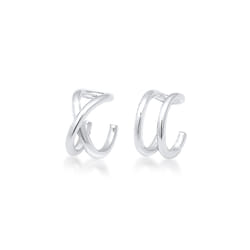 Elli by Julie & Grace Boucles d'Oreilles Ear Cuff Geo Base Minimal Femme - 925/1000 Argent