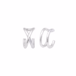 Elli by Julie & Grace Boucles d'Oreilles Ear Cuff Geo Base Minimal Femme - 925/1000 Argent
