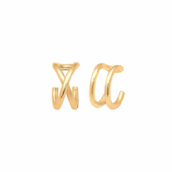 Elli by Julie & Grace Boucles d'Oreilles Ear Cuff Geo Base Minimal Femme - 925/1000 Argent Or