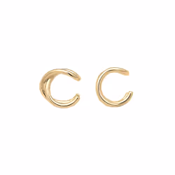 Elli by Julie & Grace Boucles d'Oreilles Ear Cuff Geo Base Minimal Femme - 925/1000 Argent Or