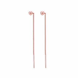Elli by Julie & Grace Boucles d'Oreilles Pendante Globe Base Geo 925 Argent Or rose