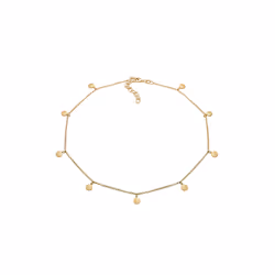 Elli by Julie & Grace Collier Femme Cercle Mat en Argent Sterling Or