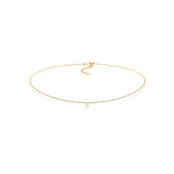 Elli by Julie & Grace Collier Femme Pendentif Choker Pierre de Lune en Argent Sterling 925 Or