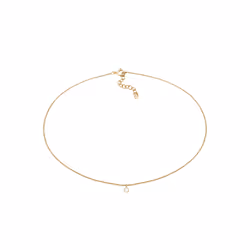 Elli by Julie & Grace Collier Femme Pendentif Choker Pierre de Lune en Argent Sterling 925 Or