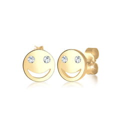 Elli by Julie & Grace Boucles d'Oreilles Emoji Sourire Boucles d'Oreilles Femme - Argent (925/1000) Or