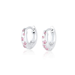 Elli by Julie & Grace Boucles d'Oreilles Cristaux roses pour enfants en argent sterling or 925