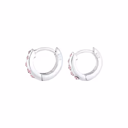 Elli by Julie & Grace Boucles d'Oreilles Cristaux roses pour enfants en argent sterling or 925